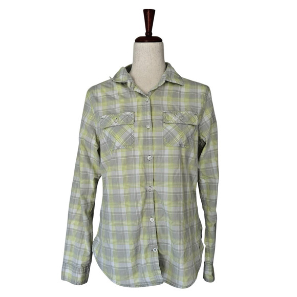 Outdoor Research Women's Passage Shirt‎ Size Medium in Alloy Plaid Button Down - Picture 1 of 12